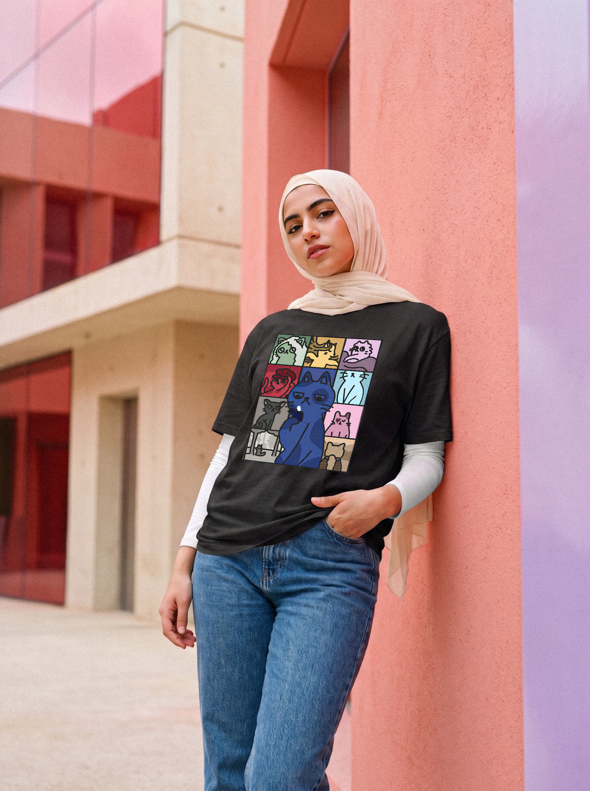 Eras Cat Version t-shirt laid flat