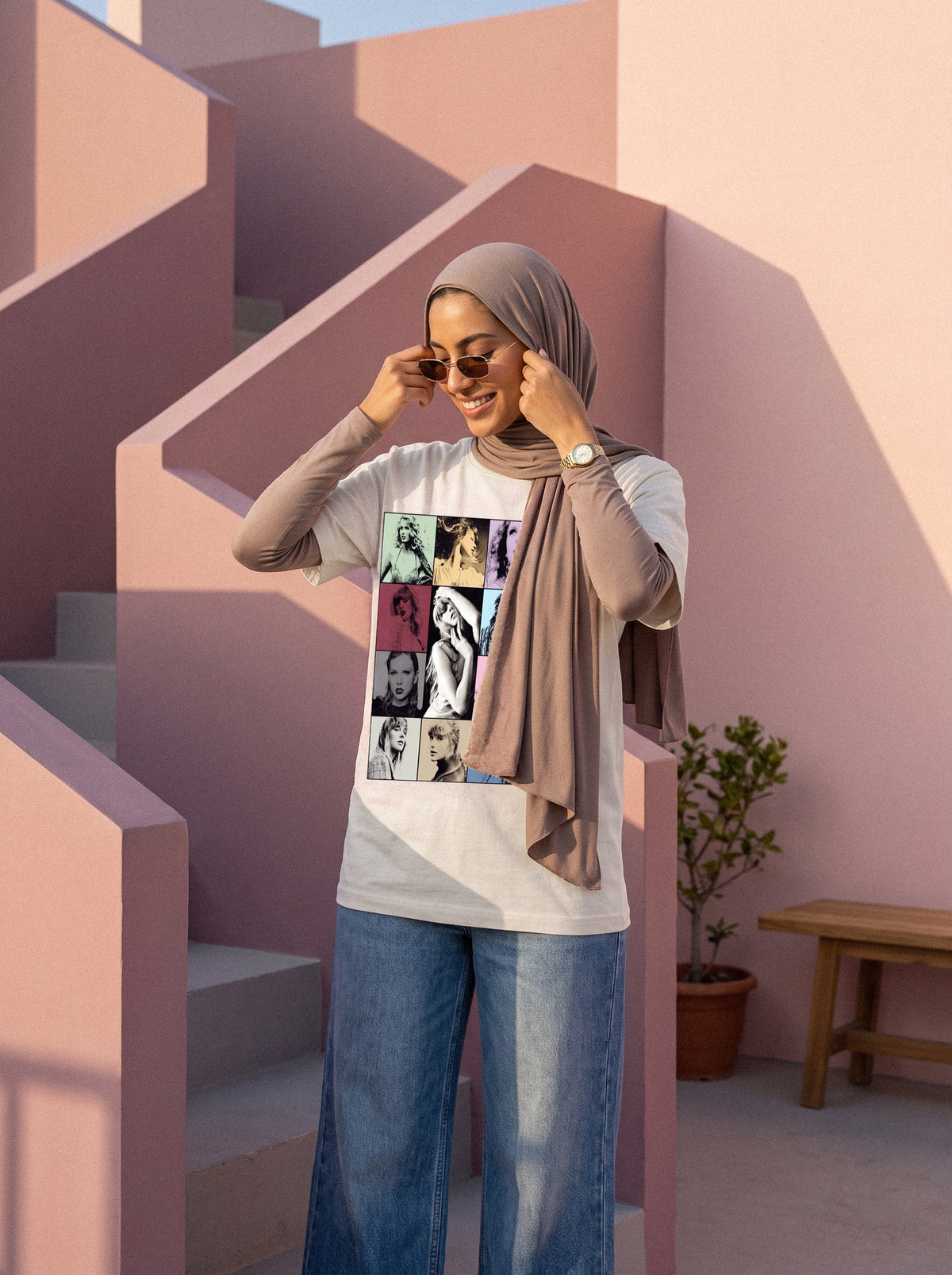 Eras Tour t-shirt in off-white, relaxed oversized fit