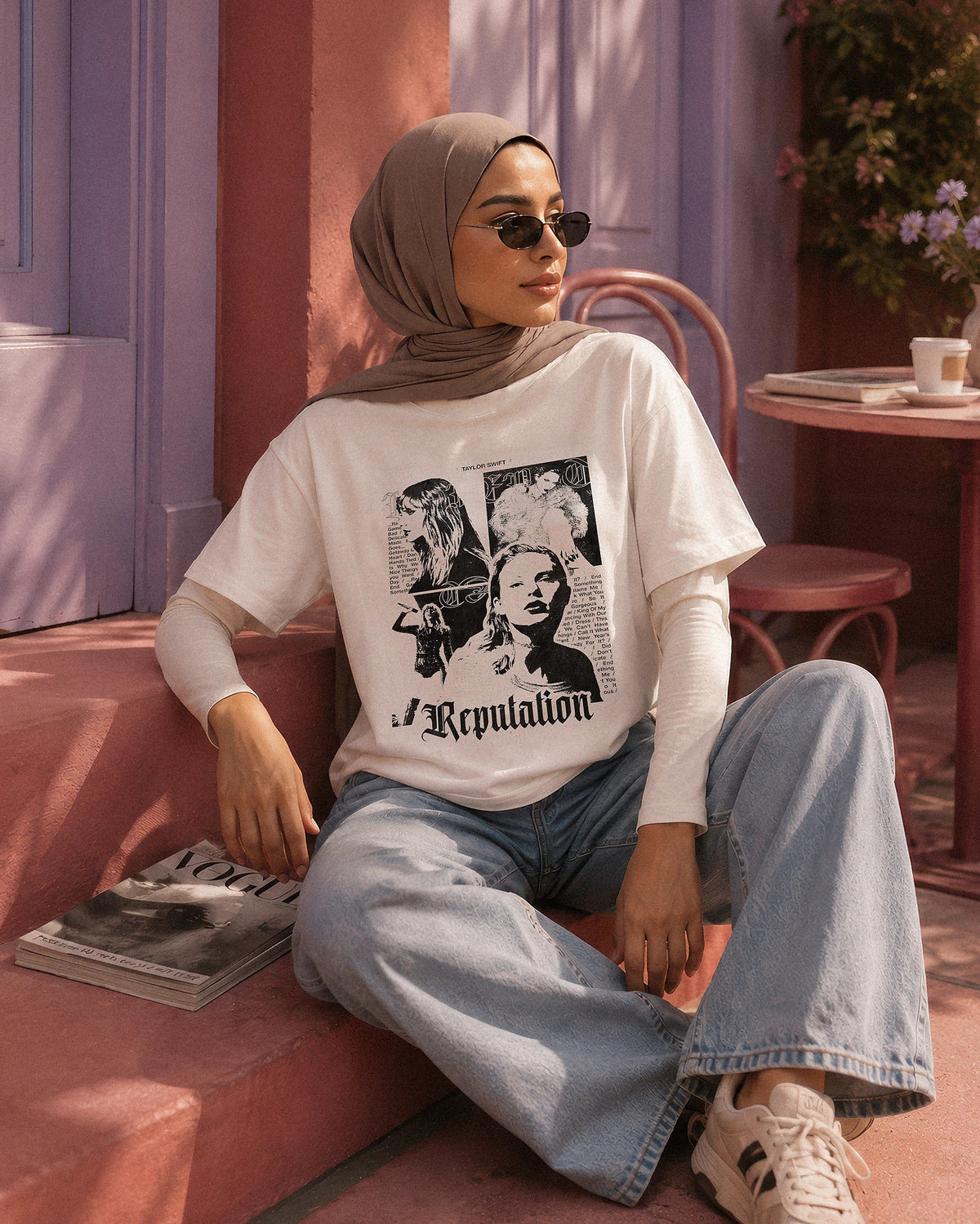 Big Reputation t-shirt in off-white, relaxed fit