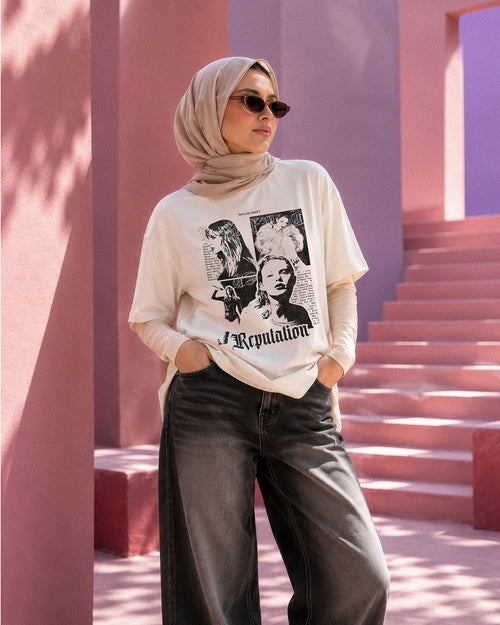 Big Reputation t-shirt laid flat