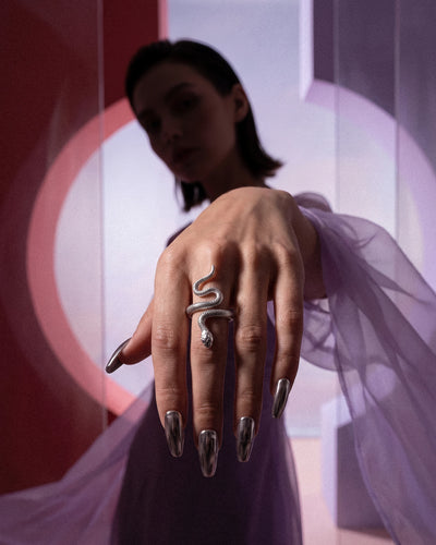 Reputation snake ring in era store packaging