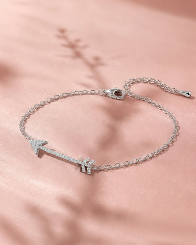 The Archer bracelet in silver tone with adjustable chain